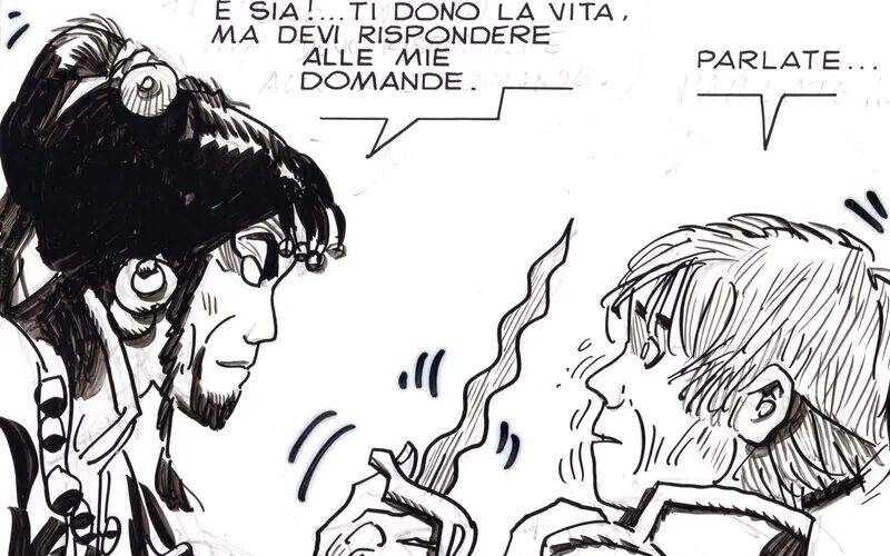 Tavola a fumetti di Hugo Pratt dedicata a Sandokan