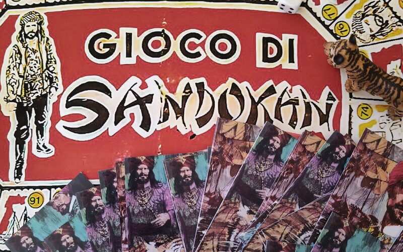 Tabellone del Gioco di Sandokan con dadi e segnalibri
